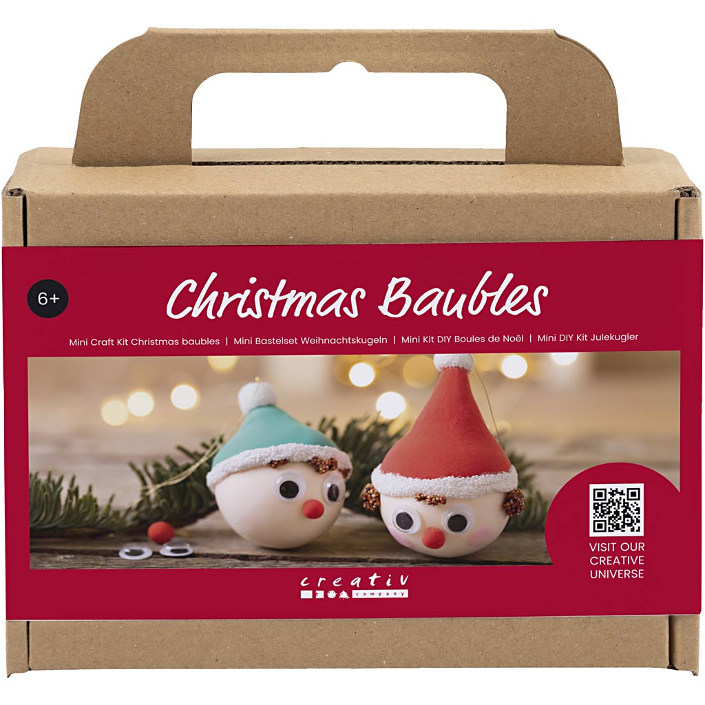 Creativ Company Mini-Hobby-Set Weihnachtskugeln, rote und grüne Zwerge, 1 Box