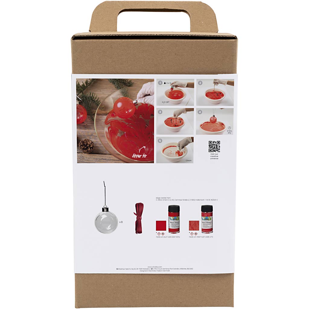 Creativ Company Hobby-Set Weihnachtskugeln, Marmor, 1 Box