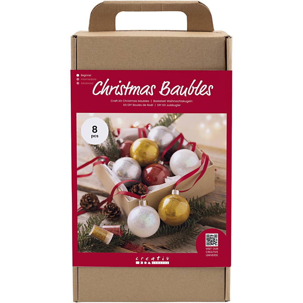 Creativ Company Hobby-Set Weihnachtskugeln, Glitzer, 1 Box