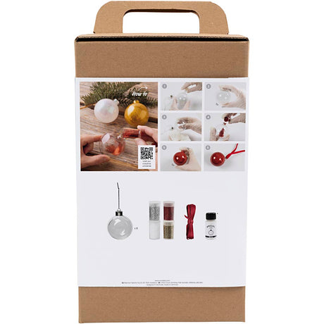 Creativ Company Hobby-Set Weihnachtskugeln, Glitzer, 1 Box