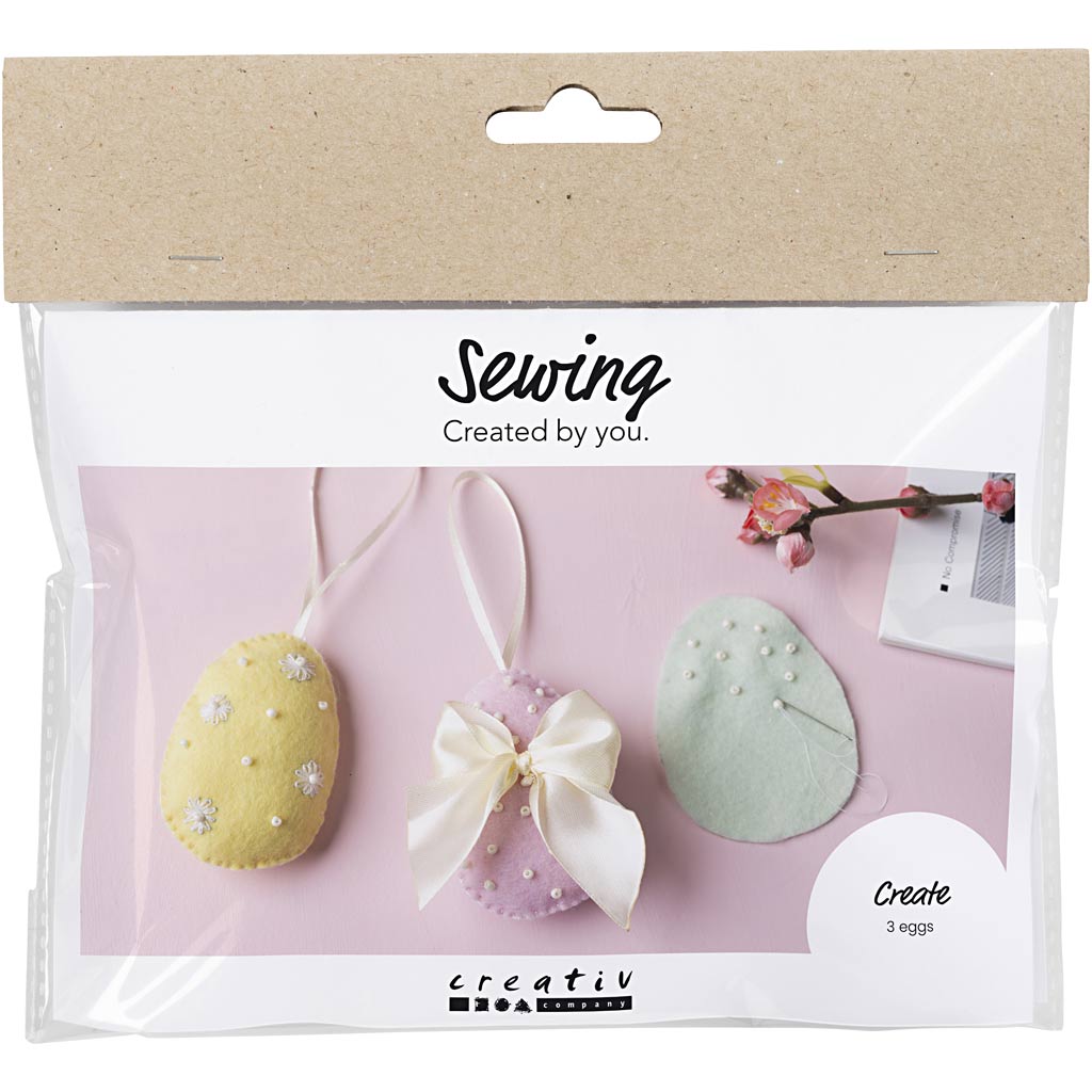 Creativ Company Mini-Hobby-Set Nähen, Ostereier, Pastellfarben, 1 Box