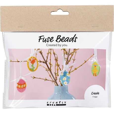 Creativ Company Mini-Hobby-Set Bügelperlen, hängende Eierdekorationen, verschiedene Farben, 1 Box