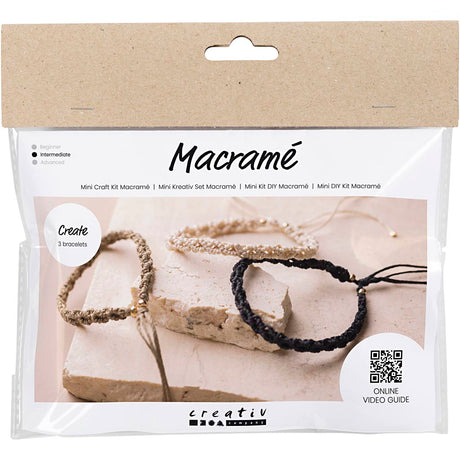 Https: www.cchobby.nl mini-hobbyset-macrame-bracelet-black-olive brown-sand color-1-box
