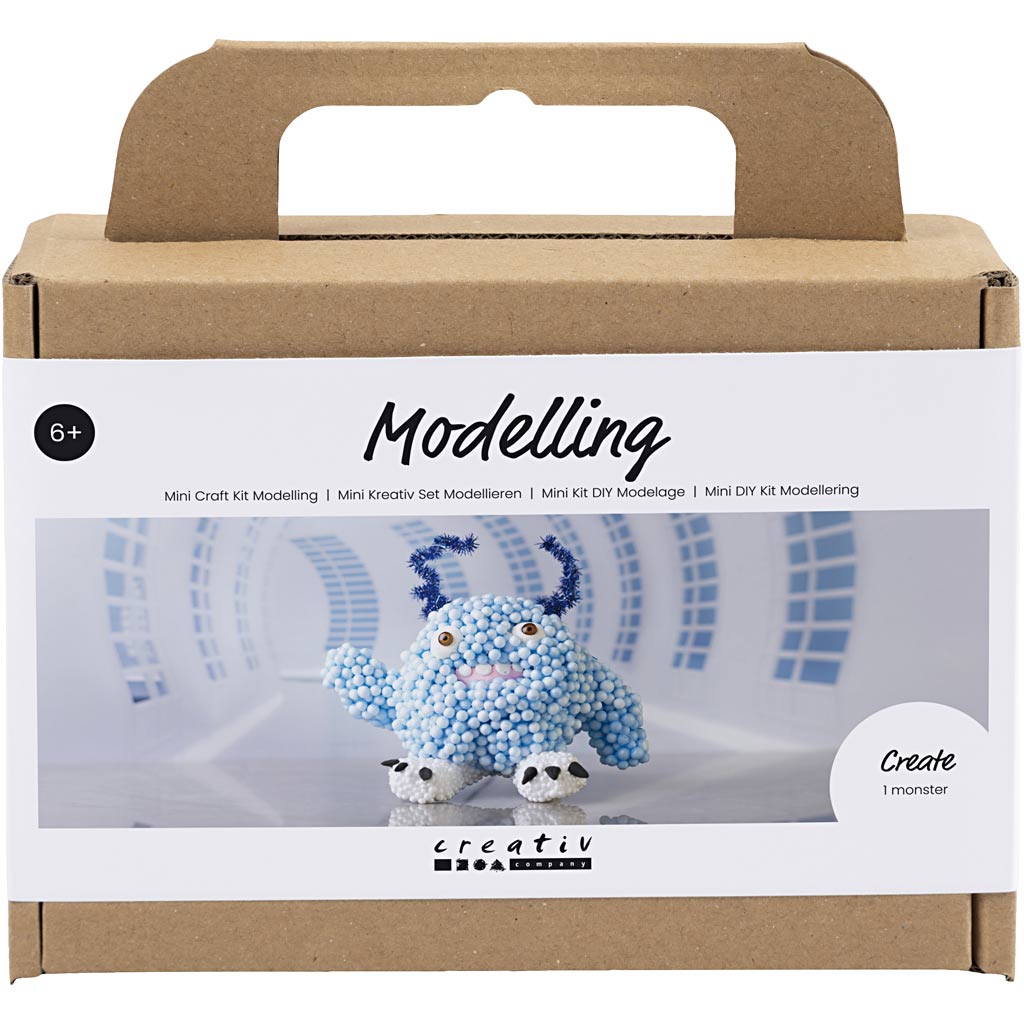 Creativ Company Mini-Hobby-Set Bildhauerei, Monster Bobby, hellblau, 1 Box