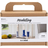 Creativ Company Mini-Hobby-Set Bildhauerei, Kerzenständer, Ultramarin, 1 Box