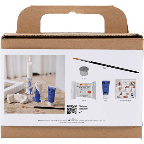 Creativ Company Mini-Hobby-Set Bildhauerei, Kerzenständer, Ultramarin, 1 Box