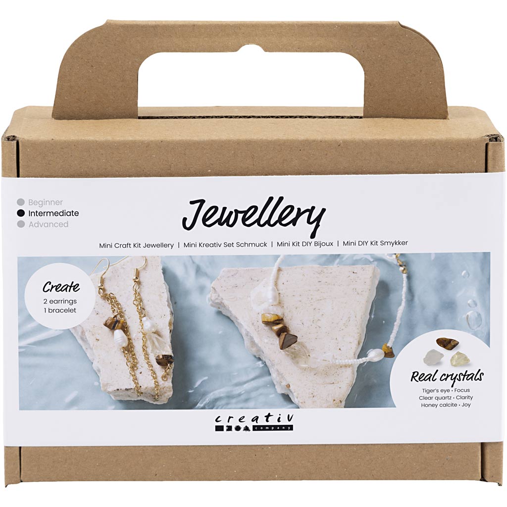 Creativ Company Mini-Hobby-Set, Schmuck, Kristallhalskette und Ohrringe, 1 Box