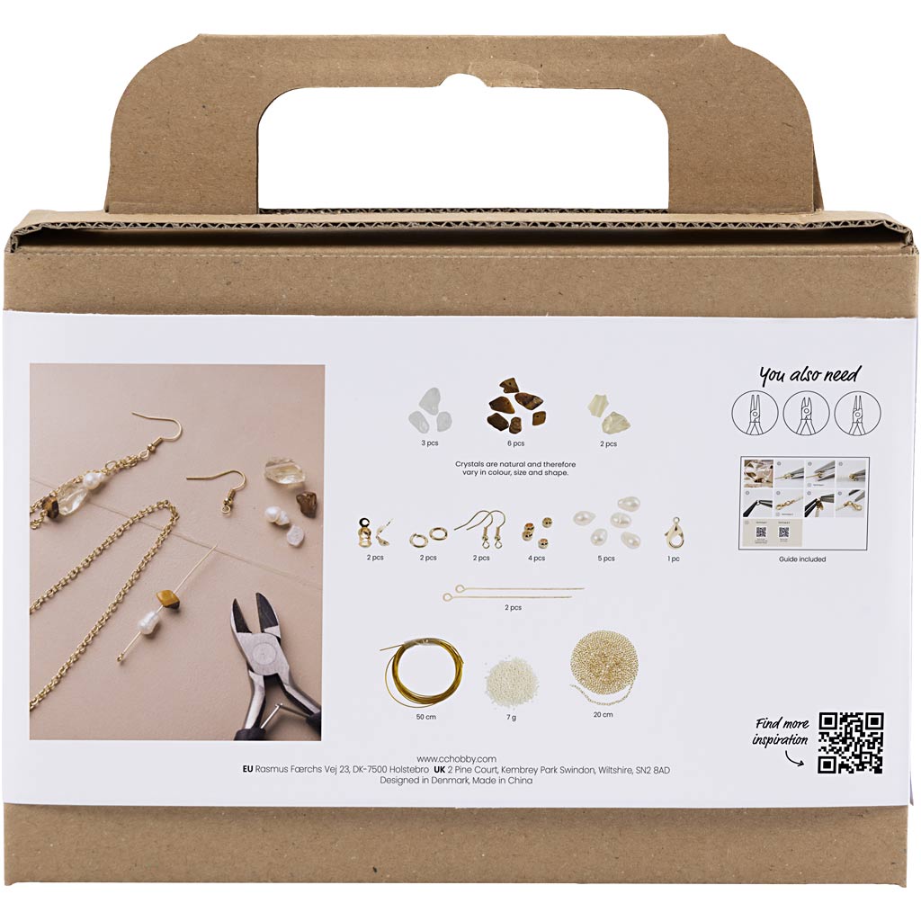 Creativ Company Mini-Hobby-Set, Schmuck, Kristallhalskette und Ohrringe, 1 Box