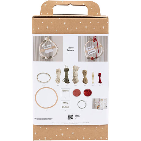 Kreativunternehmen https: www.cchobby.nl hobbyset-macrame-christmasWranz-moosgrün-weihnachtsrot-off-white-1-doos