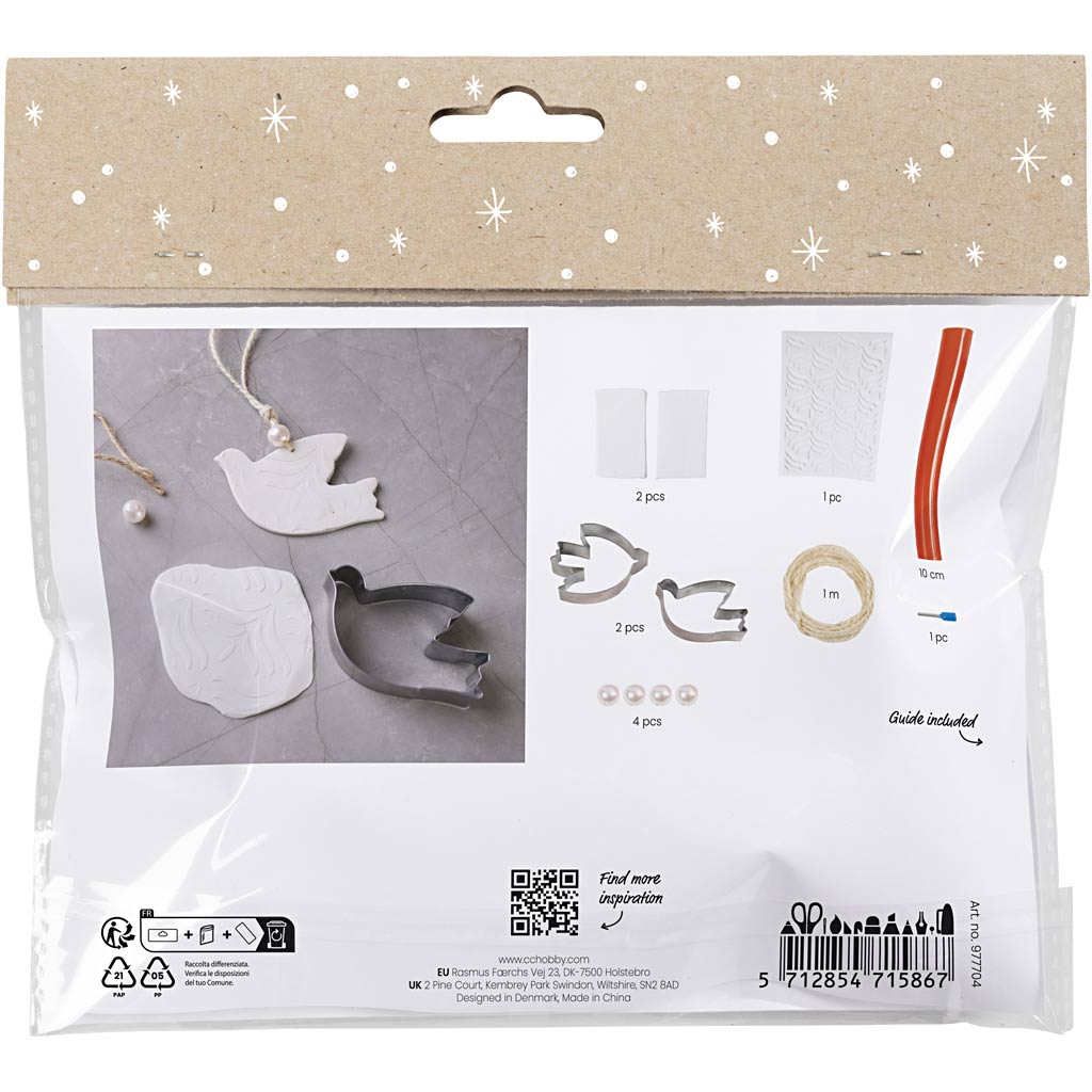 Creativ Company Mini-Hobby-Set Bildhauerei, Tauben, gebrochenes Weiß, 1 Box