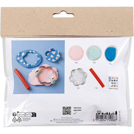 Creativ Company Mini-Hobby-Set Bildhauerei, Schalen, Pastellblau, Hellrosa, 1 Box