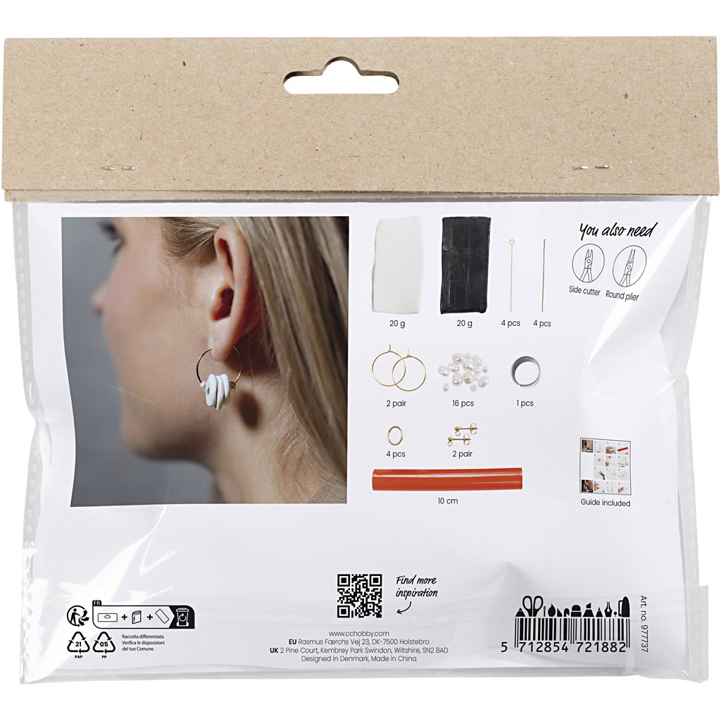 Creativ Company Mini-Hobby-Set Schmuck, Ohrringe, schwarz, weiß, 1 Box