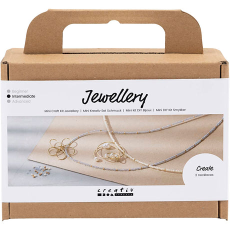 Creativ Company Mini-Hobby-Set Schmuck, Halskette mit Anhänger mit Metalldraht, vergoldet, 1 Box