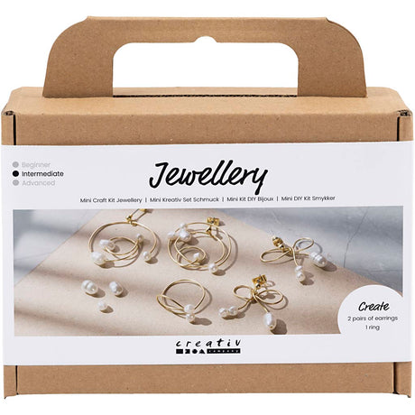 Creativ Company Mini-Hobby-Set Schmuck, Ohrringe aus Metalldraht, vergoldet, 1 Box