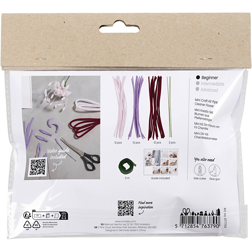 Creativ Company Mini-Hobby-Set Lilienblüten aus Chenilledraht hellrosa