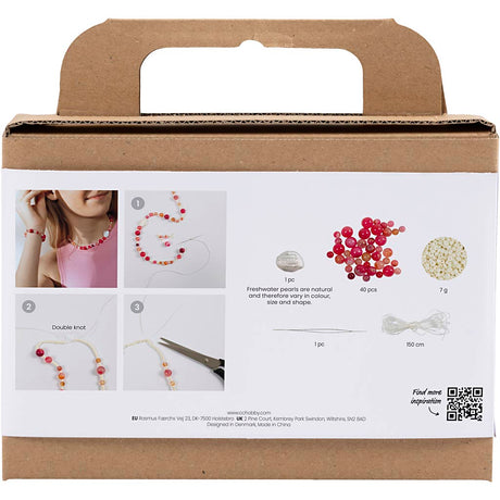 Creativ Company Mini-Hobby-Set Schmuck, Halskette und Armband, rosa, 1 Box