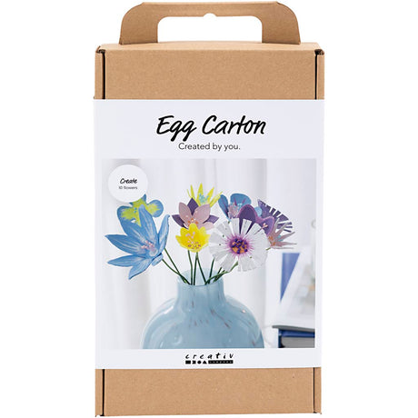 Creativ Company Hobby-Set Blumen aus Eierkartons, Pastellfarben, 1 Box