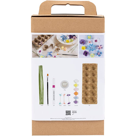 Creativ Company Hobby-Set Blumen aus Eierkartons, Pastellfarben, 1 Box