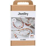 Creativ Company Hobby-Set Schmuck, Beige, gebranntes Orange, weißes Perlmutt, 1 Box