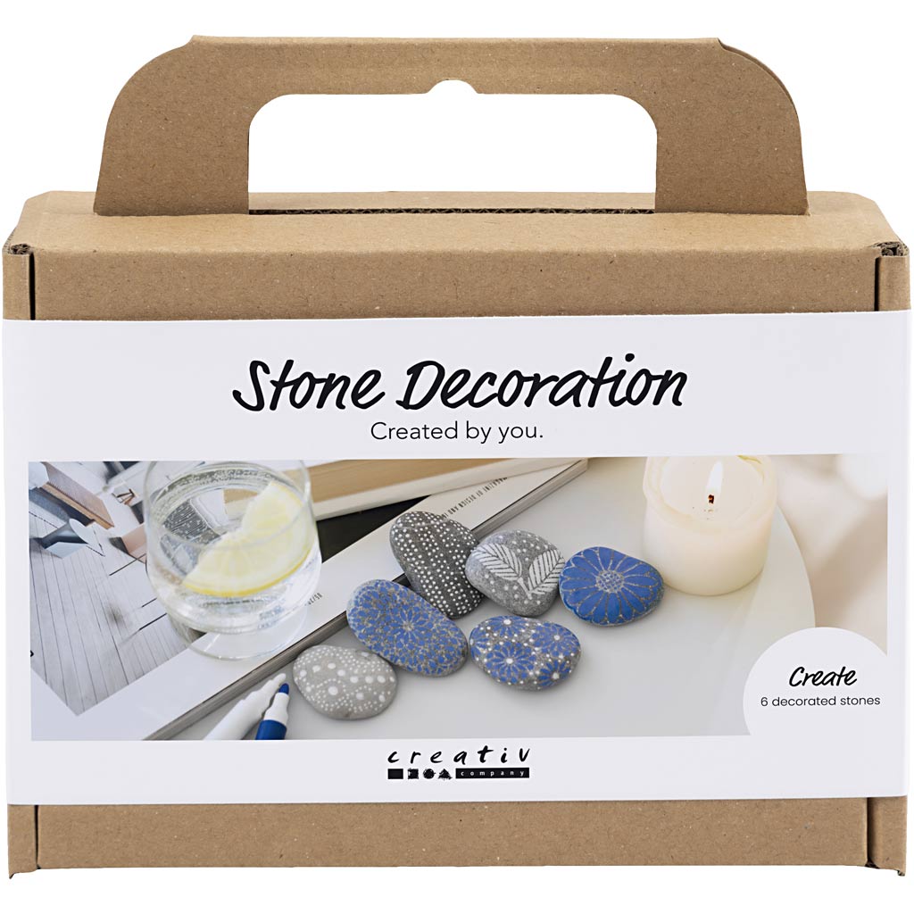 Creativ Company Mini-Hobby-Set Steindekoration, blau, 1 Box