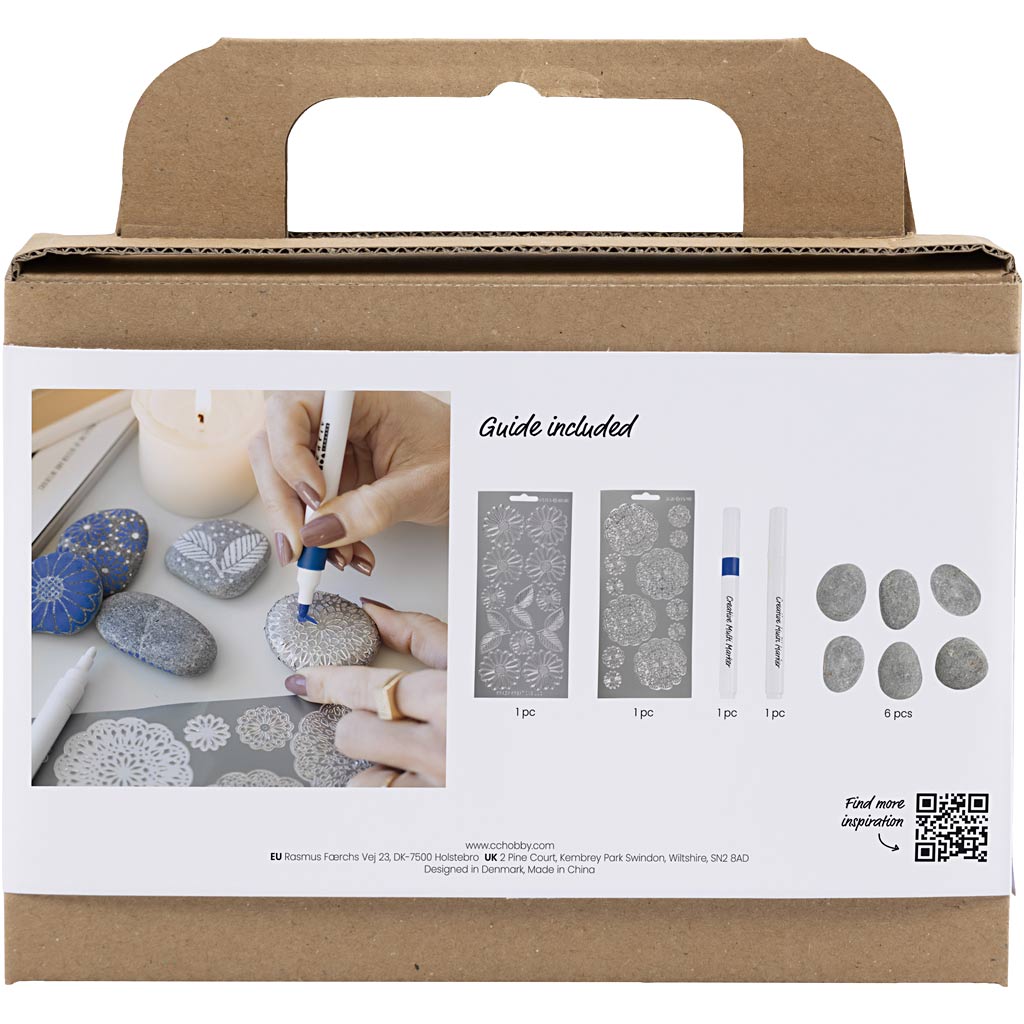 Creativ Company Mini-Hobby-Set Steindekoration, blau, 1 Box