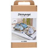Creativ Company Hobby-Set Decoupage, Austernschalen, blau, 1 Box