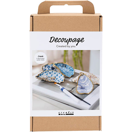 Creativ Company Hobby-Set Decoupage, Austernschalen, blau, 1 Box
