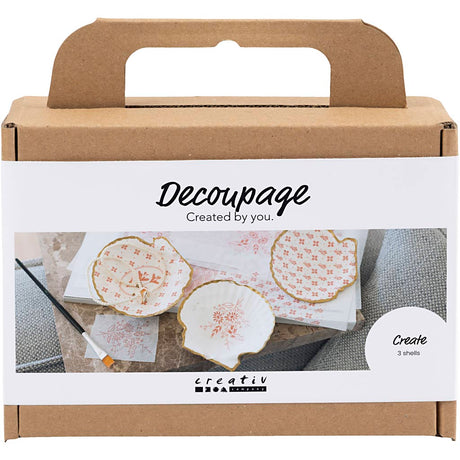 Creativ Company Mini-Hobby-Set Decoupage, Muschelschalen, hellrosa, 1 Box