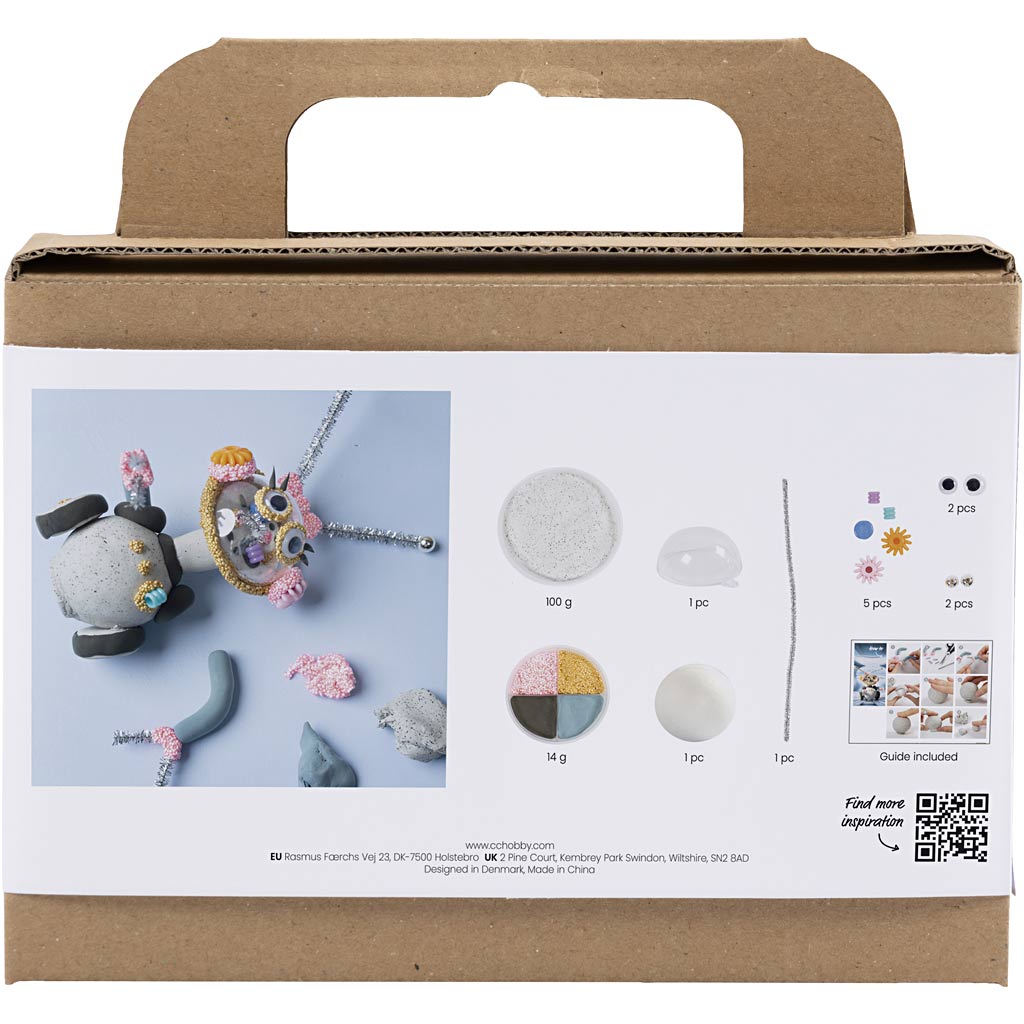 Creativ Company Mini-Hobby-Set Robotermodellierung in Grau und Rosa