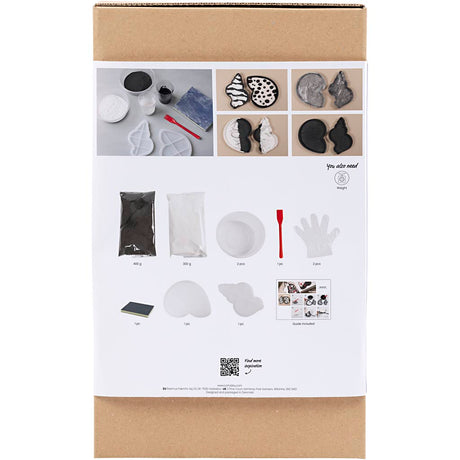 Creativ Company Harzguss-Hobby-Set, Muschelschale, schwarz, weiß, 1 Box