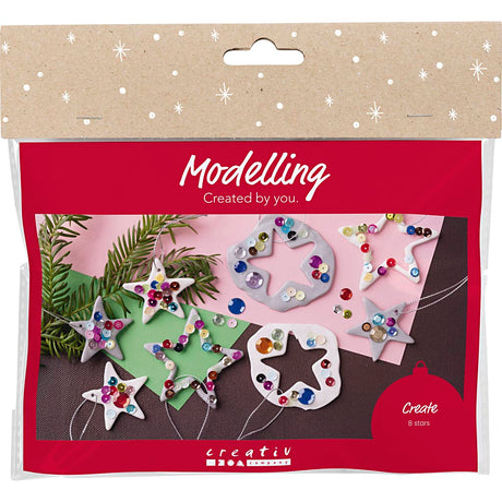Creativ Company Mini-Hobby-Set Bildhauerei, Sterne, Silber, Weiß, 1 Box