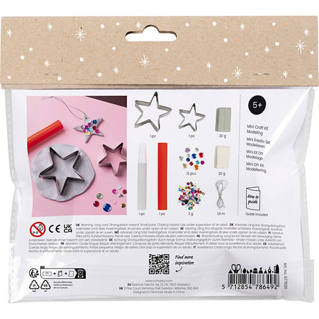 Creativ Company Mini-Hobby-Set Bildhauerei, Sterne, Silber, Weiß, 1 Box