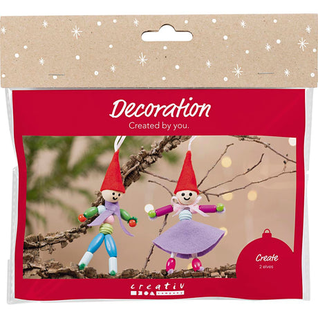 Creativ Company Mini-Hobby-Set Dekoration, Weihnachtszwerge, verschiedene Farben, 1 Box