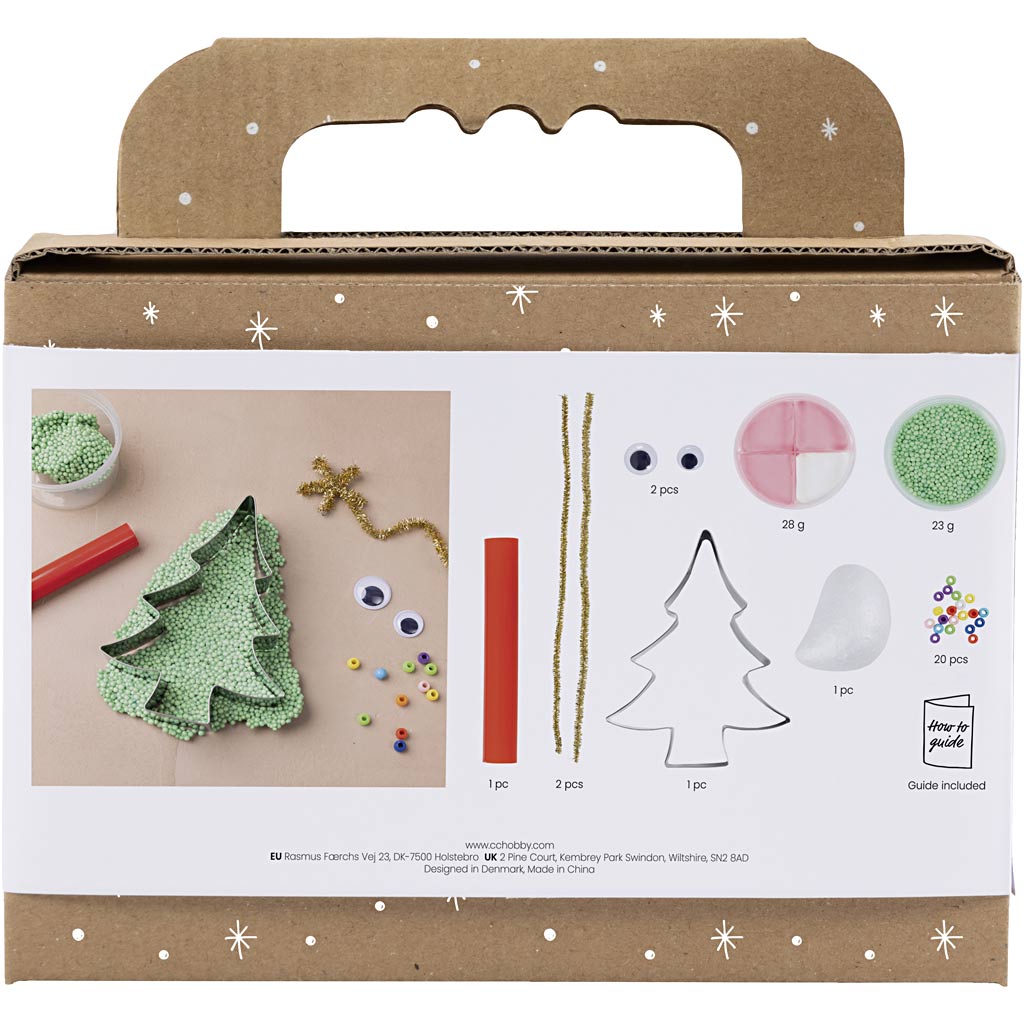 Creativ Company Mini-Hobby-Set Bildhauerei, Weihnachtsbaummonster, verschiedene Farben, 1 Box
