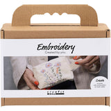 Creativ Company Mini-Hobby-Set Stickerei, Schminktasche, Creme, 1 Box