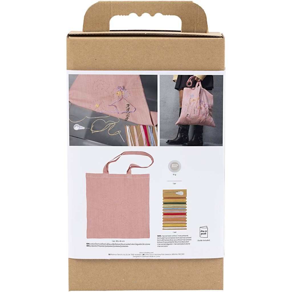 Creativ Company Stick-Hobby-Set, Tragetasche, hellrosa, 1 Box