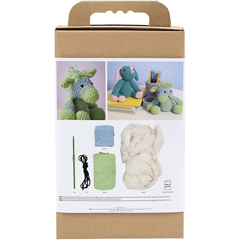 Creativ Company Hobby-Set Amigurumi, Zebra, Hellblau, Hellgrün, 1 Box