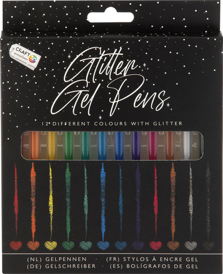 Craft Sensations Gelstifte Glitzer, 12 Stk.