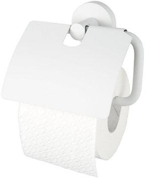 Haceka kosmos toiletrolhouder - met klep - mat wit