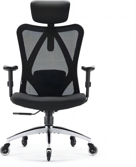 Sihoo m18 pro ergonomische bureaustoel - verstelbare lendensteun - ademende mesh - zwart