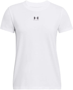Under Armour ua Rival Core SS-Wht Damen-Sportshirt – Weiß – Schwarz