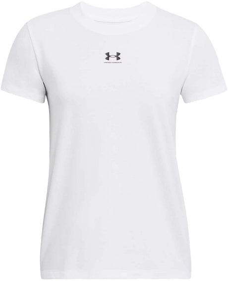 Under Armour ua Rival Core SS-Wht Damen-Sportshirt – Weiß – Schwarz