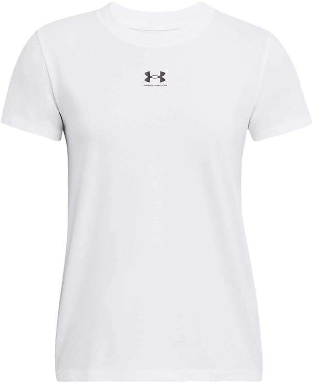 Under Armour ua Rival Core SS-Wht Damen-Sportshirt – Weiß – Schwarz