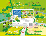 Buch und Puzzle auf der Farm