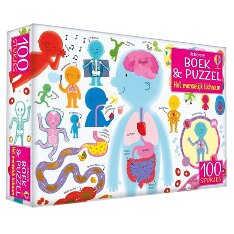 Buch mit Puzzle, der menschliche Körper 5+