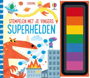 Stempelen met je vingers, superhelden. 4