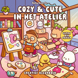 Forte creatief cozy cute in het atelier. kleurboek.