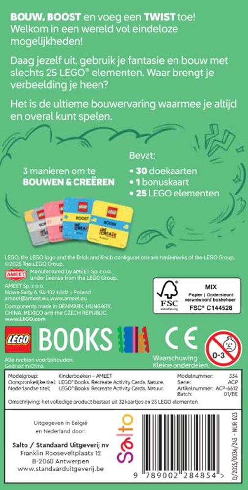 Lego recreate activity cards: natuur 6+ | 3 stuks