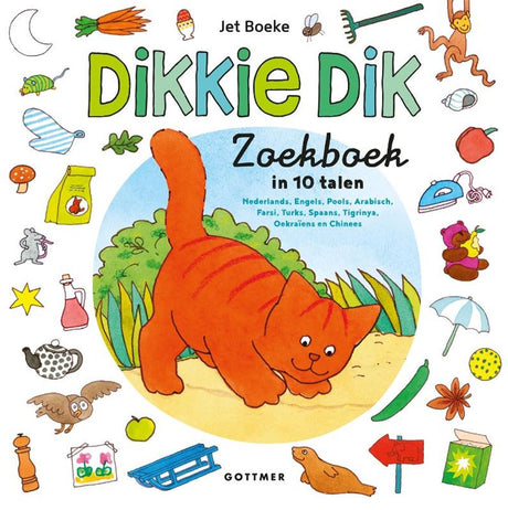 Zoekboek in 10 talen. kartonboek. 2+