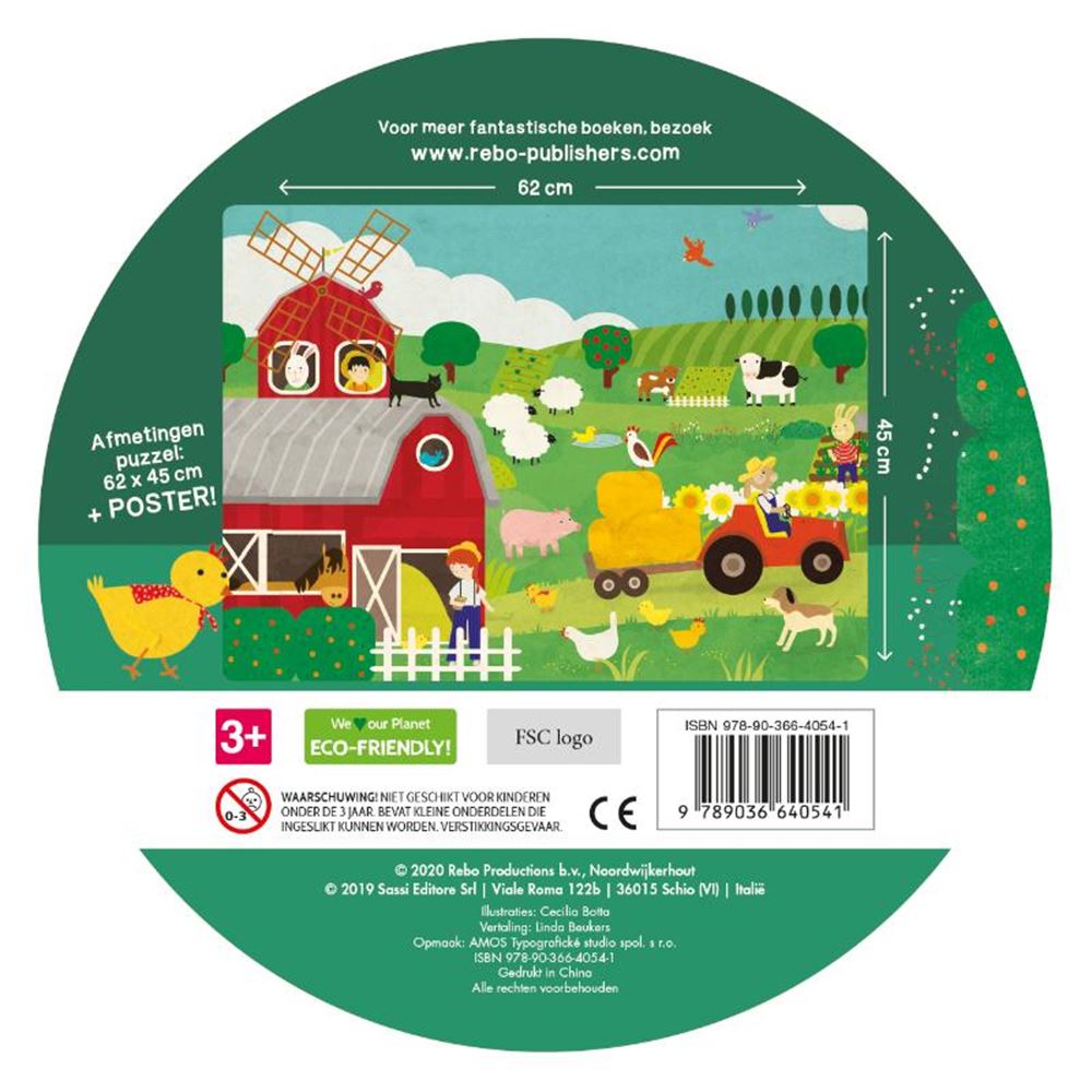 De boerderij, boek met puzzel. 3+